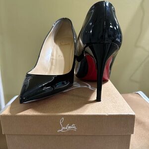 Christian Louboutin Pigalle 85 Black Patent
Calf Pumps